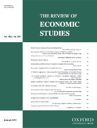 The Review of Economic Studies Cover